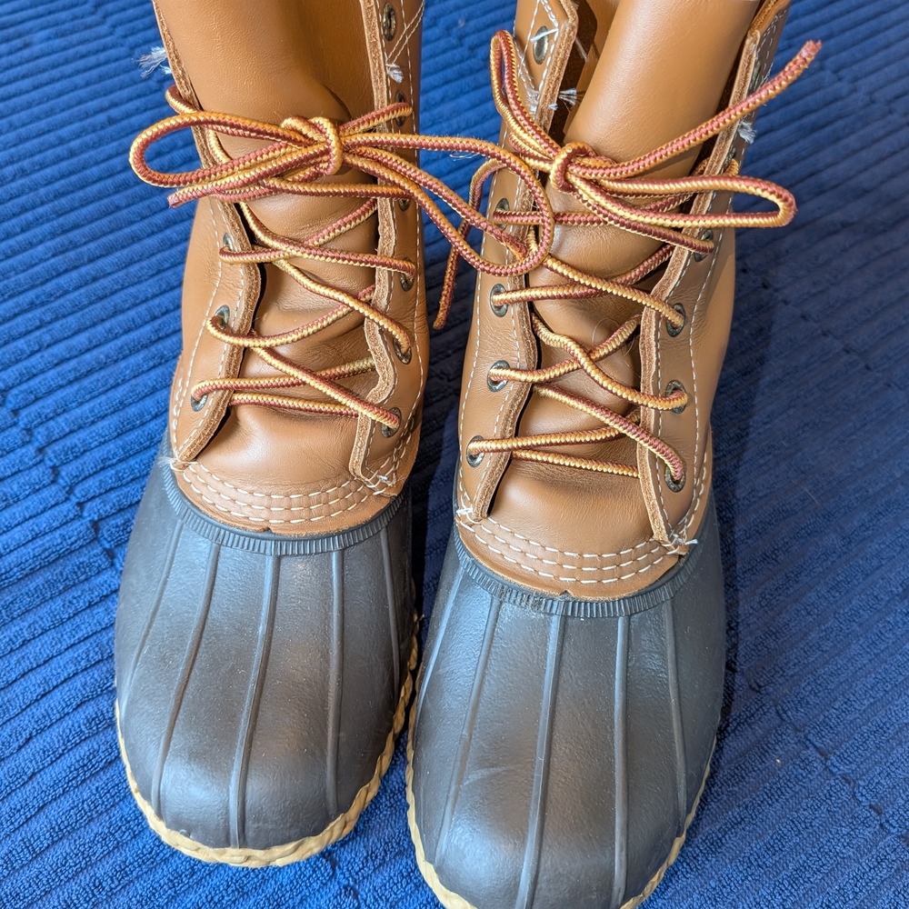 L.L. Bean Brown and Gray Lace Up Boots